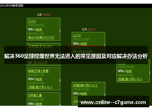 解决360足球经理世界无法进入的常见原因及对应解决办法分析